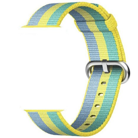 Curea iUni compatibila cu Apple Watch 1/2/3/4/5/6/7, 40mm, Nylon, Woven Strap, Pollen