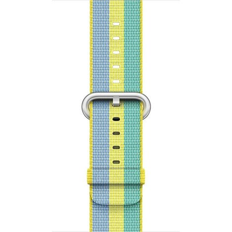 Curea iUni compatibila cu Apple Watch 1/2/3/4/5/6/7, 40mm, Nylon, Woven Strap, Pollen