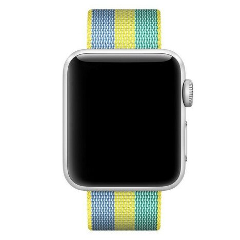 Curea iUni compatibila cu Apple Watch 1/2/3/4/5/6/7, 40mm, Nylon, Woven Strap, Pollen