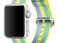 Curea iUni compatibila cu Apple Watch 1/2/3/4/5/6/7, 44mm, Nylon, Woven Strap, Pollen
